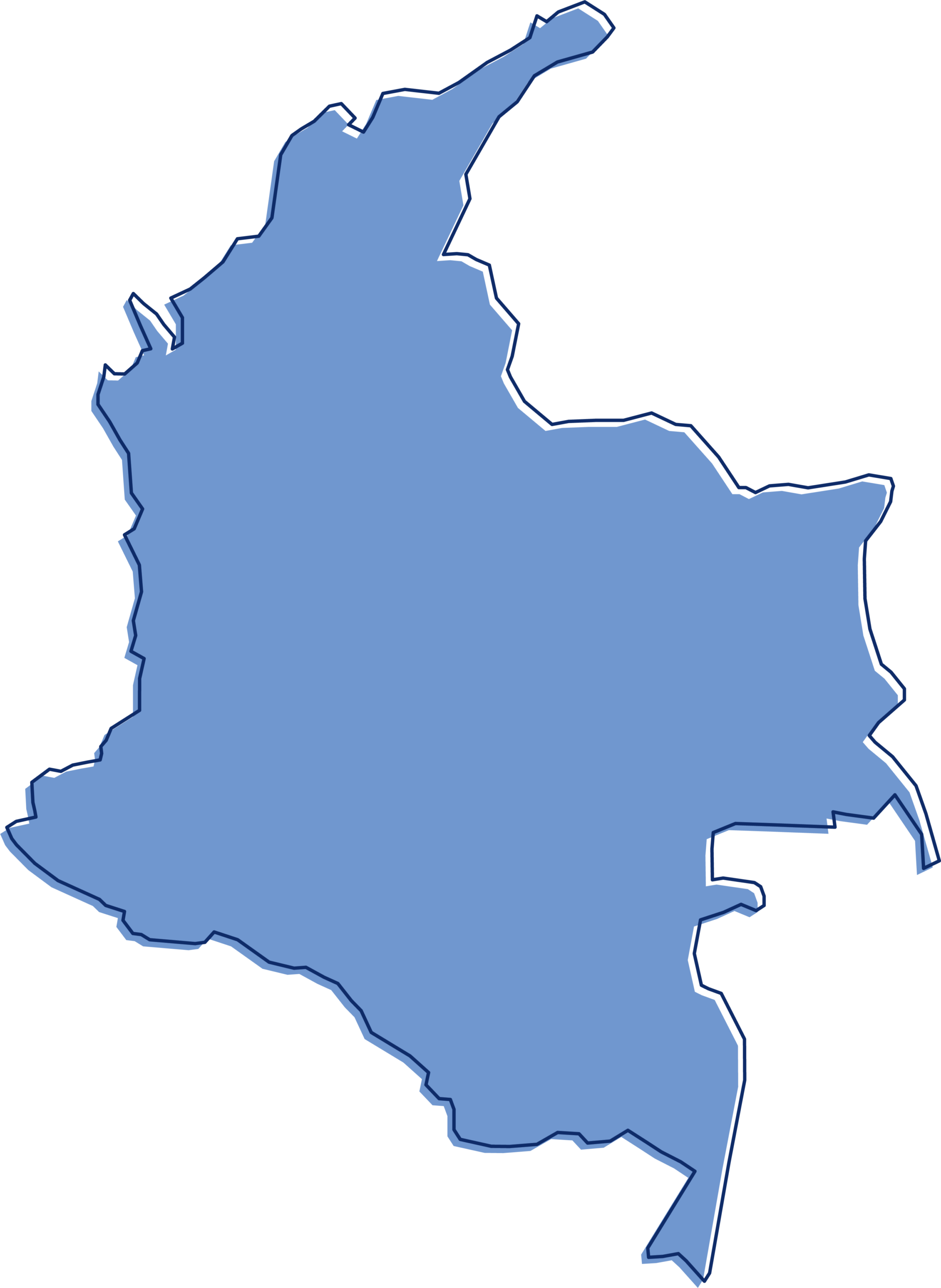 Mapa azul de colombia